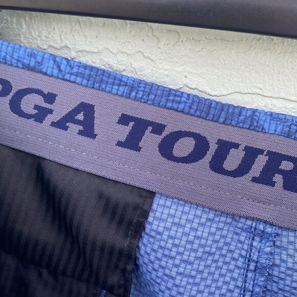 PGA TOUR Flat Front Printed Seersucker Short Sz 36 Tropical Leaf Ensign - Picture 9 of 12